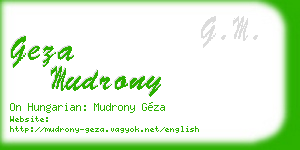 geza mudrony business card